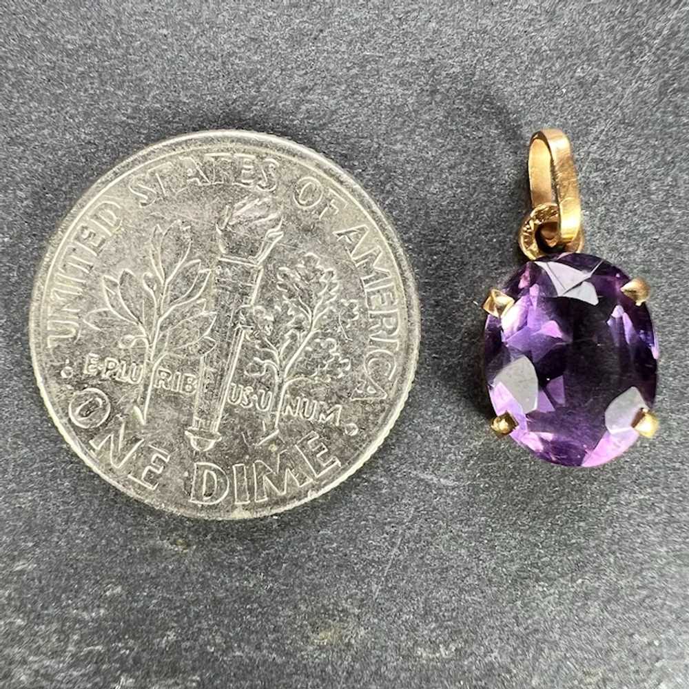 Vintage French 18K Yellow Gold Purple Amethyst Ov… - image 11