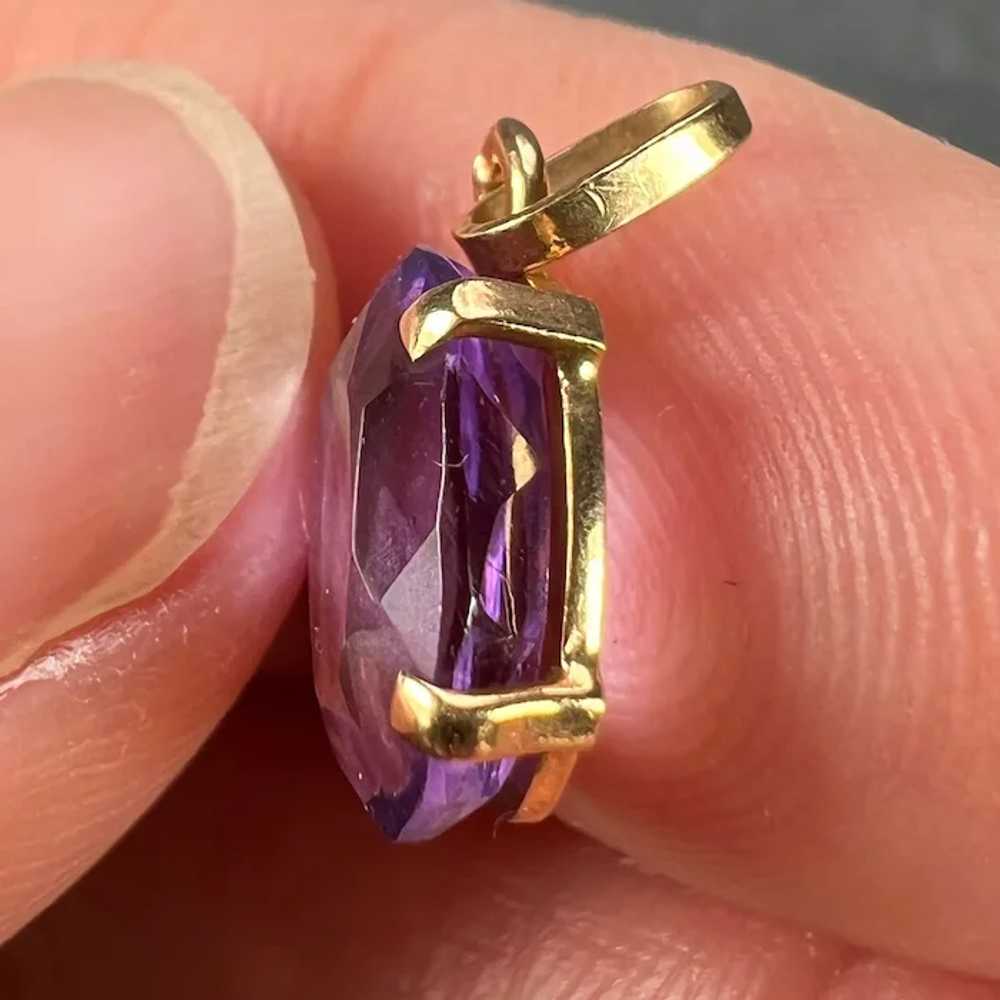 Vintage French 18K Yellow Gold Purple Amethyst Ov… - image 8