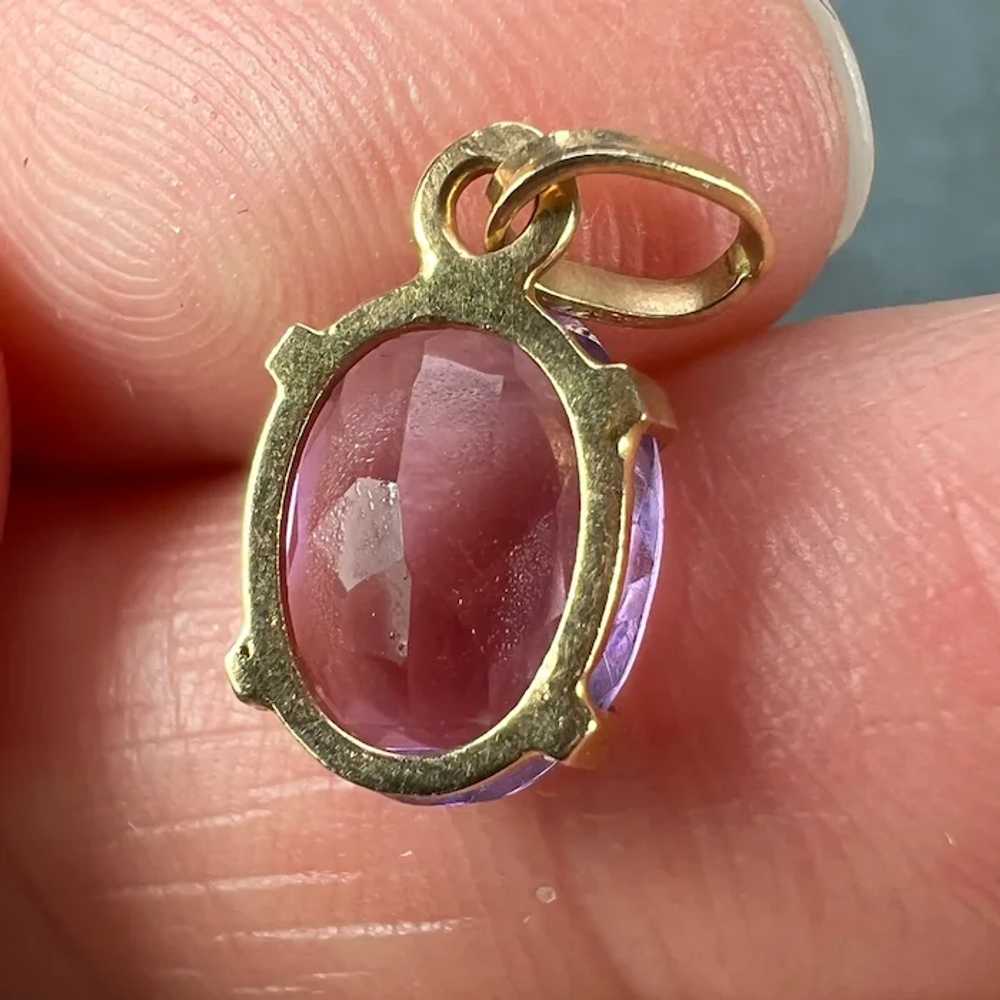 Vintage French 18K Yellow Gold Purple Amethyst Ov… - image 9