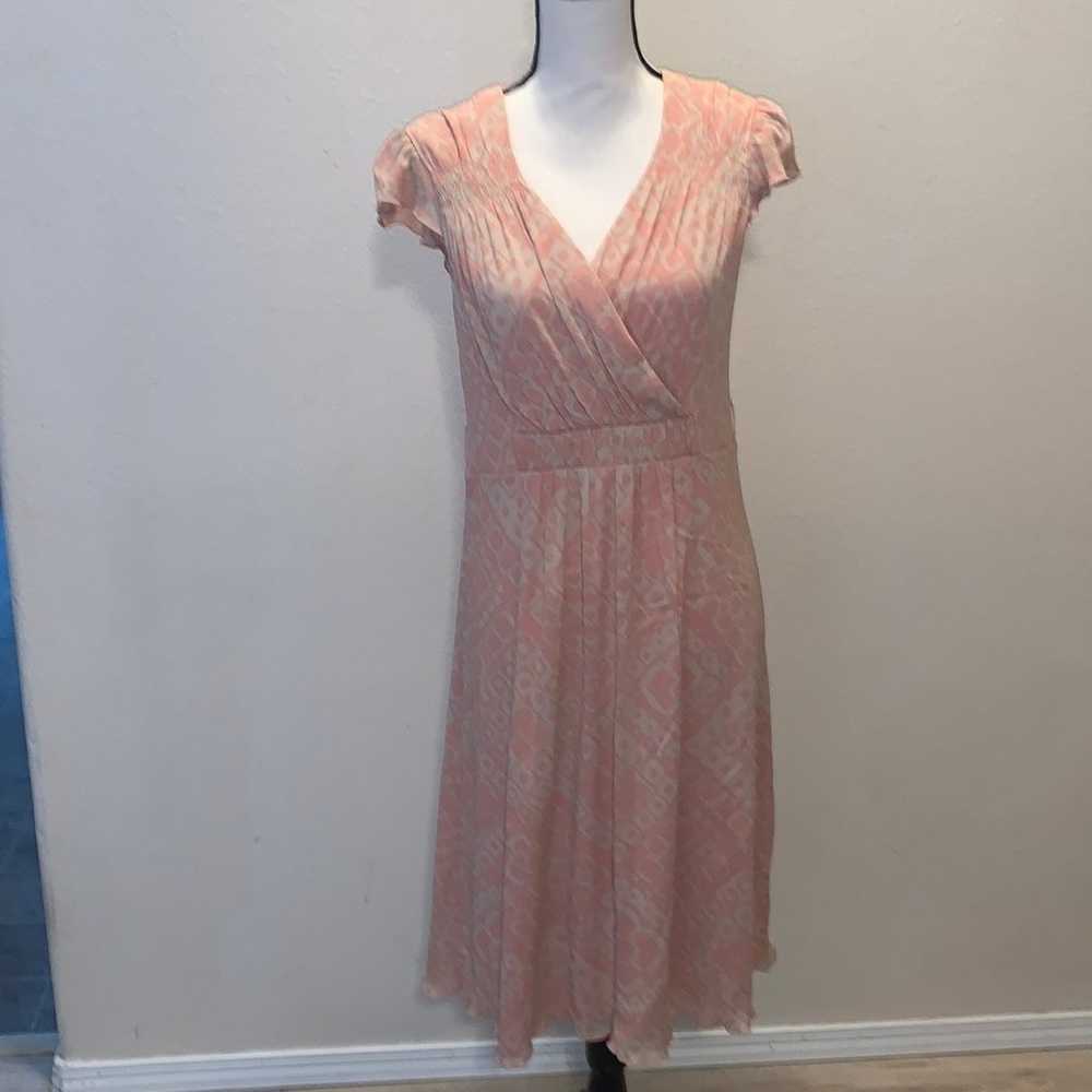 Sangria pink beige nylon midi summer dress - image 1