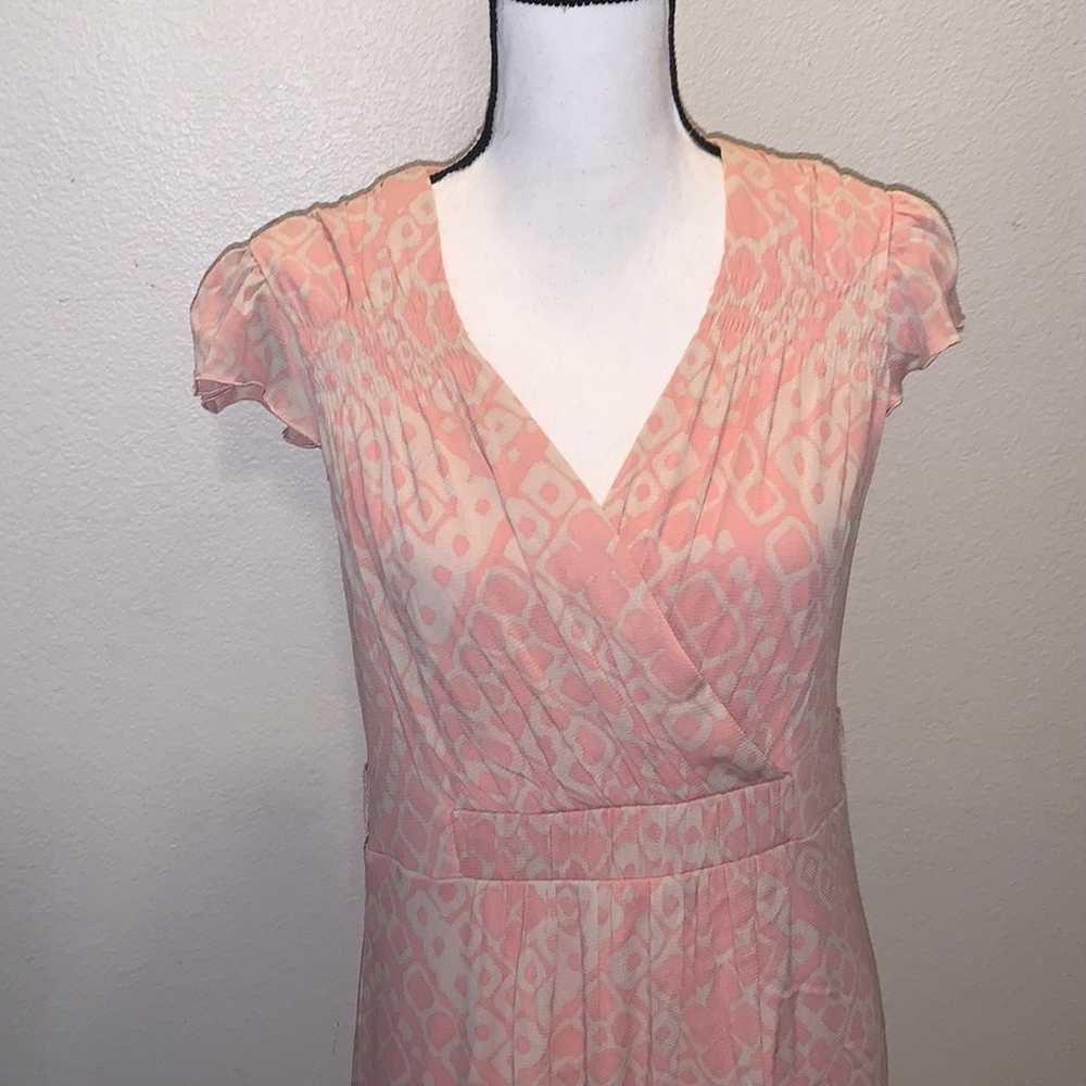 Sangria pink beige nylon midi summer dress - image 2