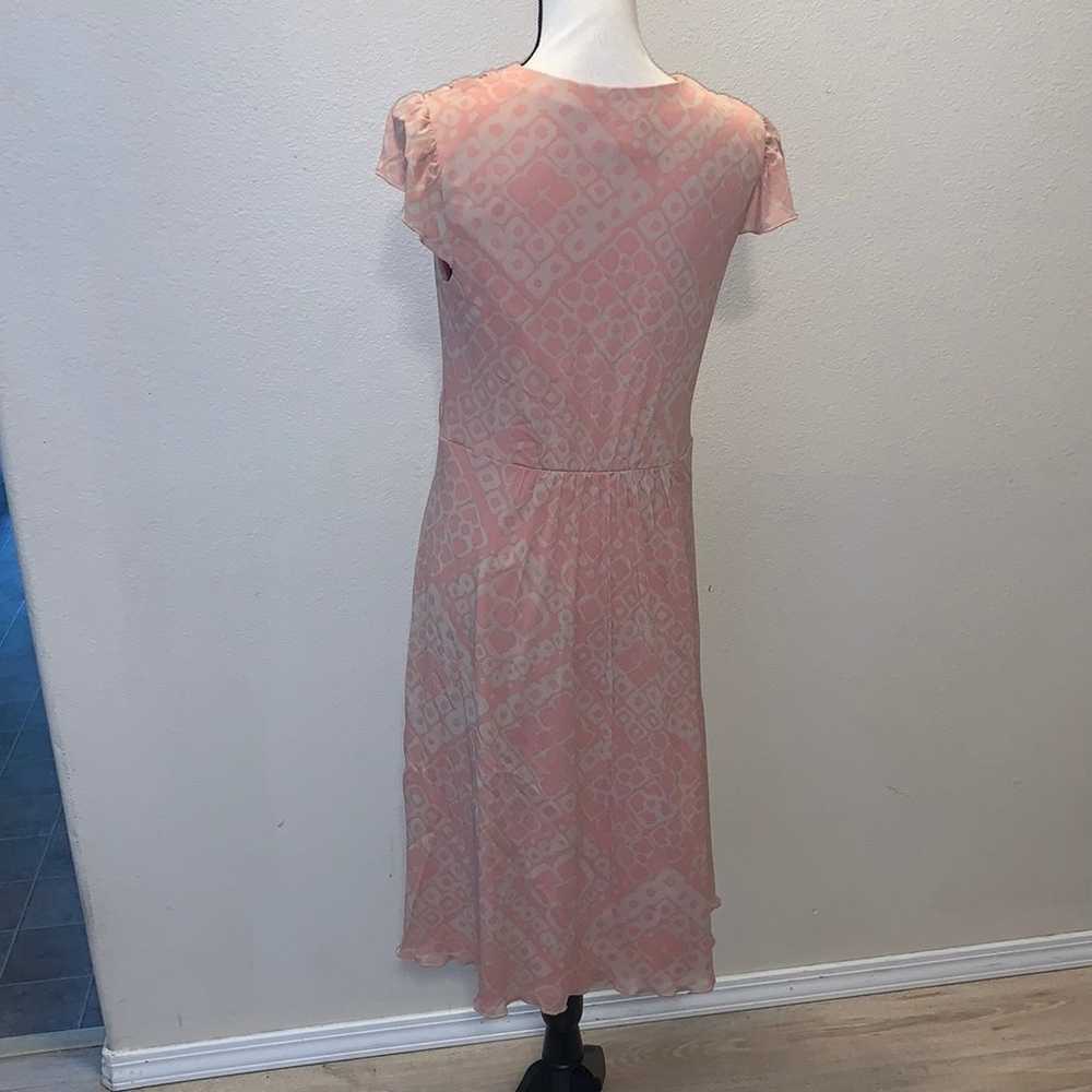 Sangria pink beige nylon midi summer dress - image 5