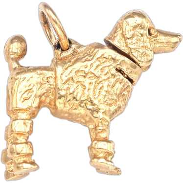 Vintage 14K Yellow Gold Moveable Poodle Dog Charm… - image 1