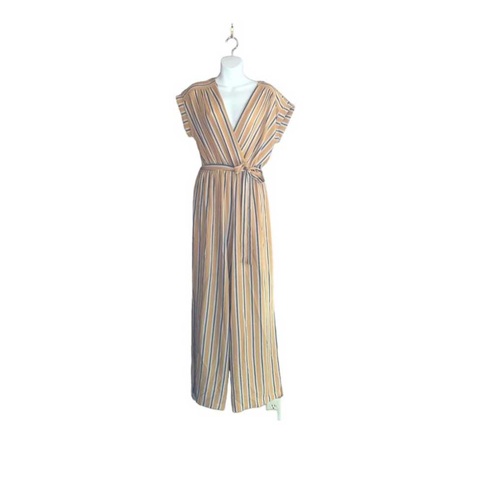 Monteau Yellow, White and Blue Striped Jumpsuit - image 2