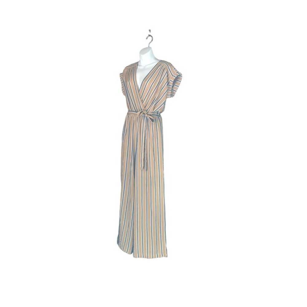 Monteau Yellow, White and Blue Striped Jumpsuit - image 3
