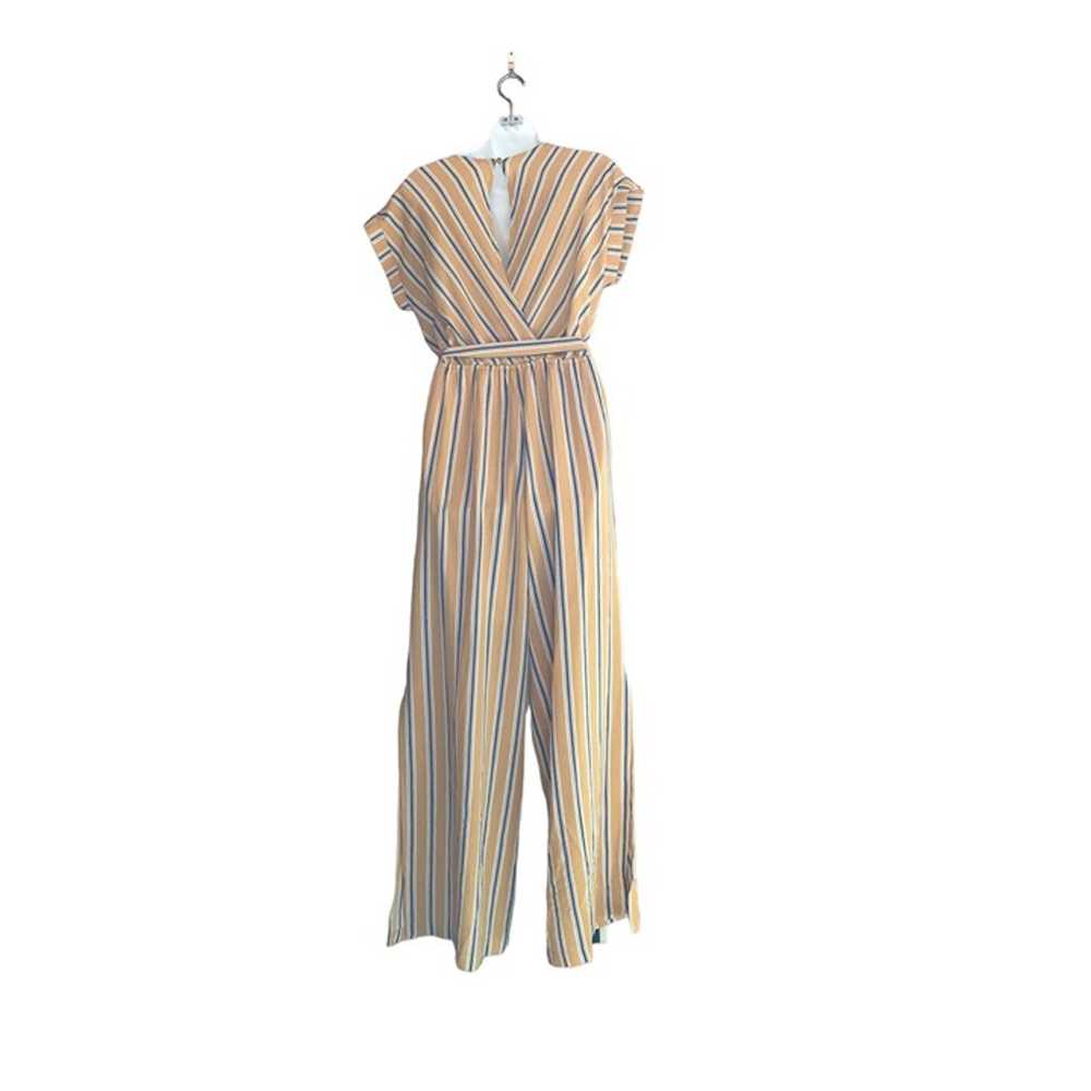 Monteau Yellow, White and Blue Striped Jumpsuit - image 4