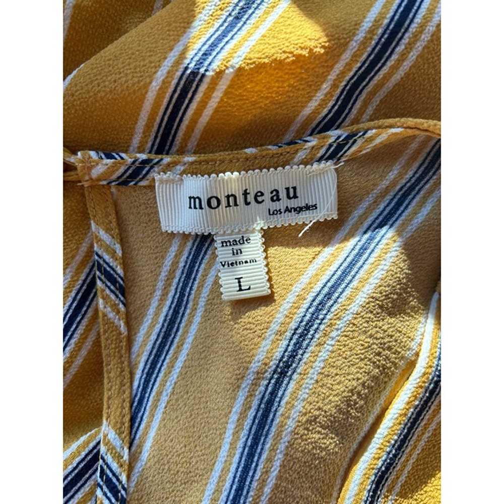 Monteau Yellow, White and Blue Striped Jumpsuit - image 5