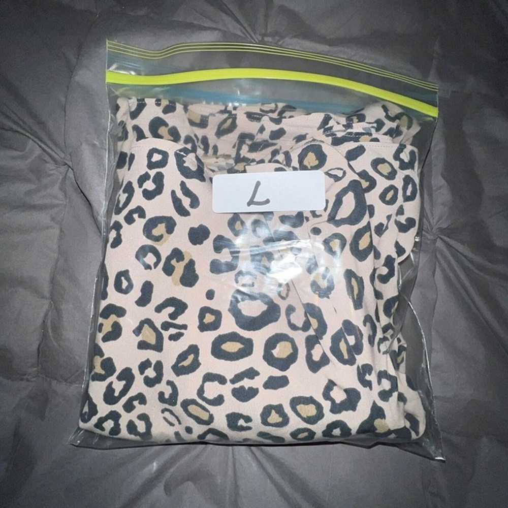 Sanctuary Tan Leopard Print Wrap Mini Dress Size … - image 11