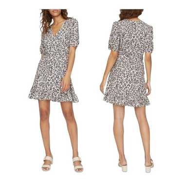 Sanctuary Tan Leopard Print Wrap Mini Dress Size … - image 1