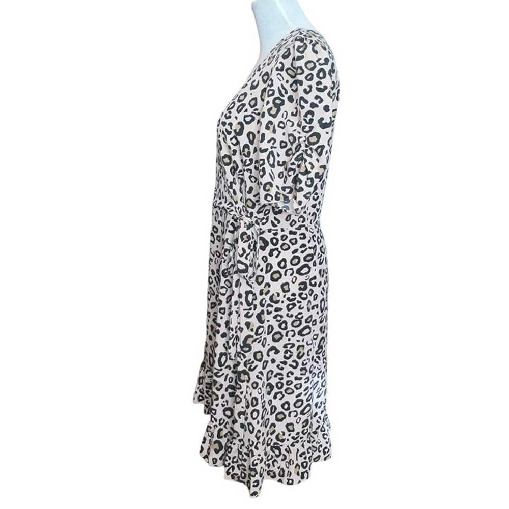Sanctuary Tan Leopard Print Wrap Mini Dress Size … - image 5