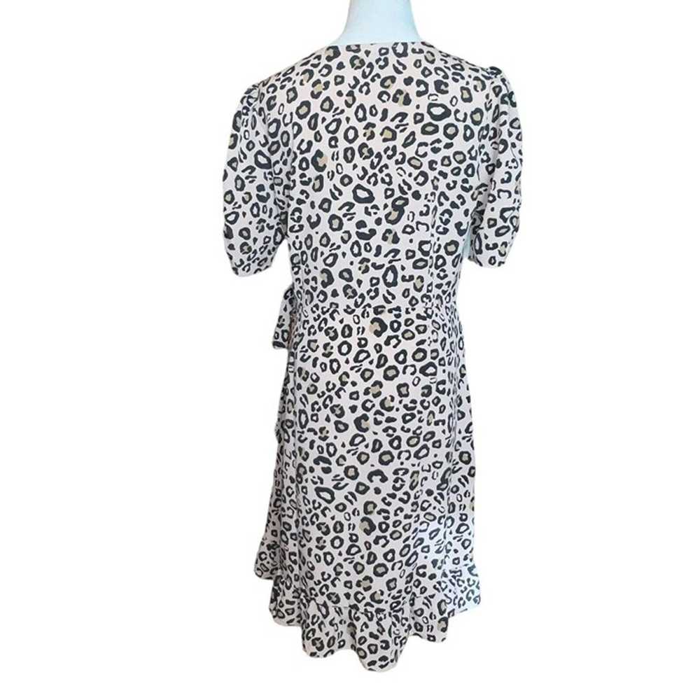 Sanctuary Tan Leopard Print Wrap Mini Dress Size … - image 6