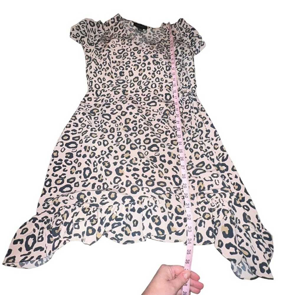 Sanctuary Tan Leopard Print Wrap Mini Dress Size … - image 7