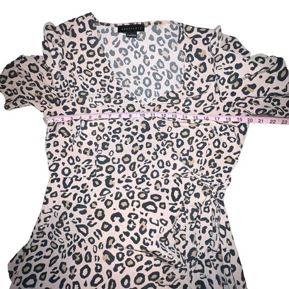 Sanctuary Tan Leopard Print Wrap Mini Dress Size … - image 8