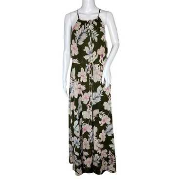 Sanctuary Dress Womens Large Olive Green Floral S… - image 1