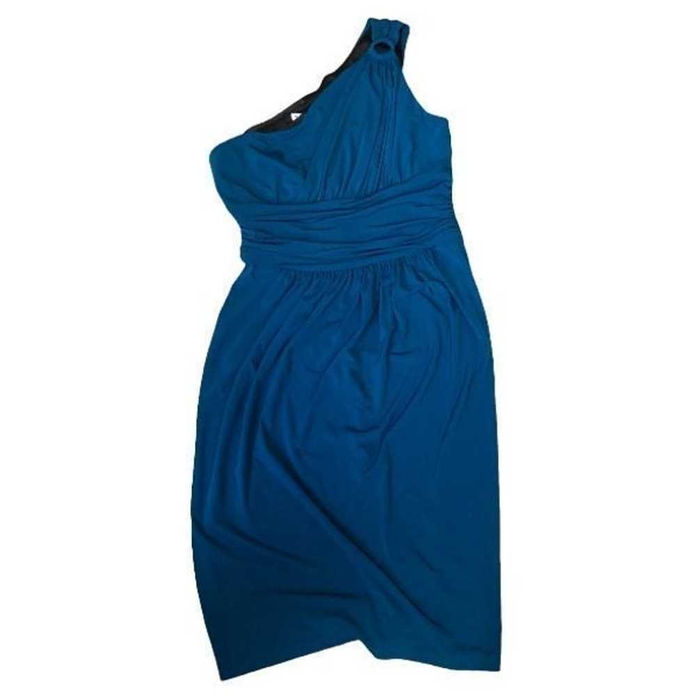 Maggy London one shoulder sleeveless dress blue s… - image 1