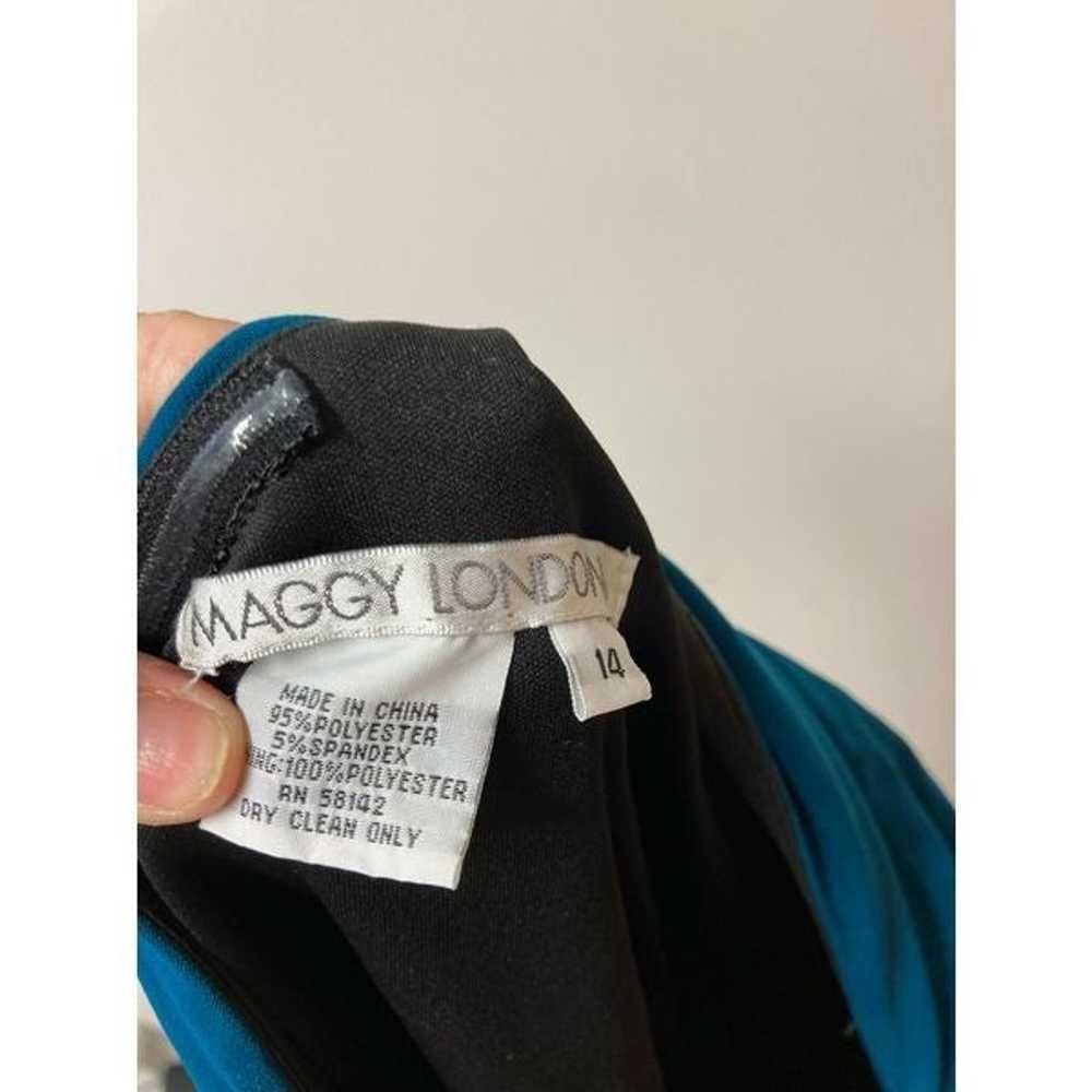 Maggy London one shoulder sleeveless dress blue s… - image 2