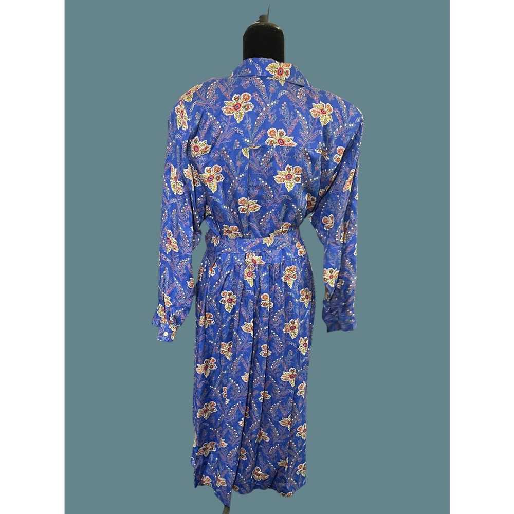 Charter Club 80s.90s Blue Floral Secretary Belted… - image 3