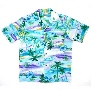 50s 60s PENNEY'S vintage rayon ALOHA シャツ Vintage Made in Japan Penney's Blue Tropical Fish Aloha