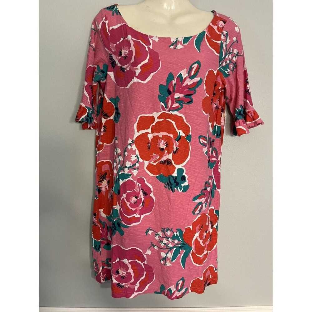 Lilly Pulitzer Somerser Dress Pink Red Floral Wom… - image 1