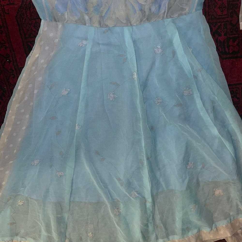 Light blue baby blue afghani pakistani dress maxi - image 3