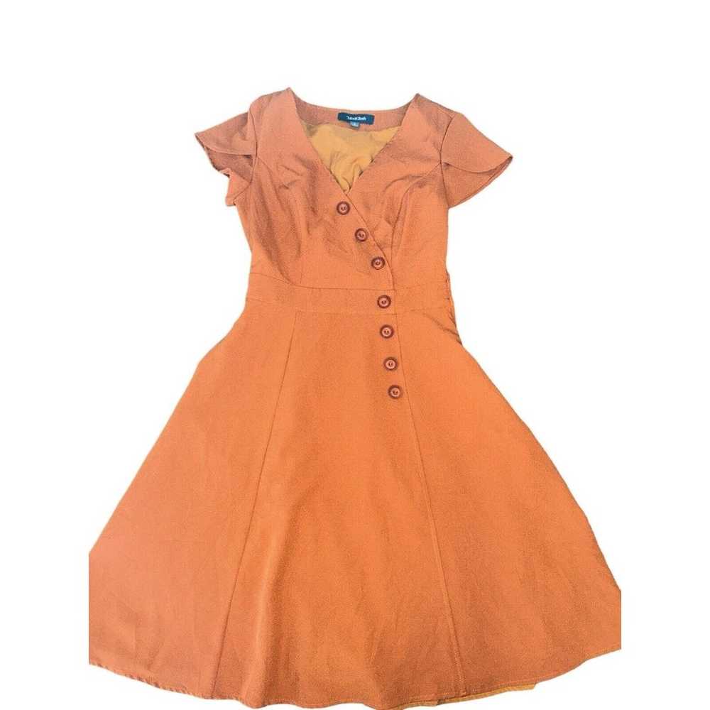 ModCloth Orange Button Front Dress size S (B12) - image 1