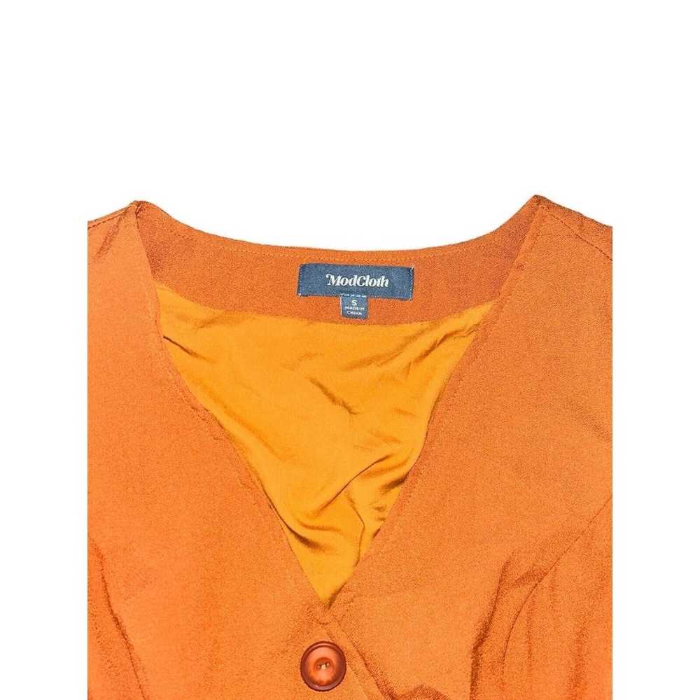 ModCloth Orange Button Front Dress size S (B12) - image 4