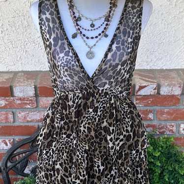 Love Culture Leopard Print Ruffle Dress; Sleevele… - image 1