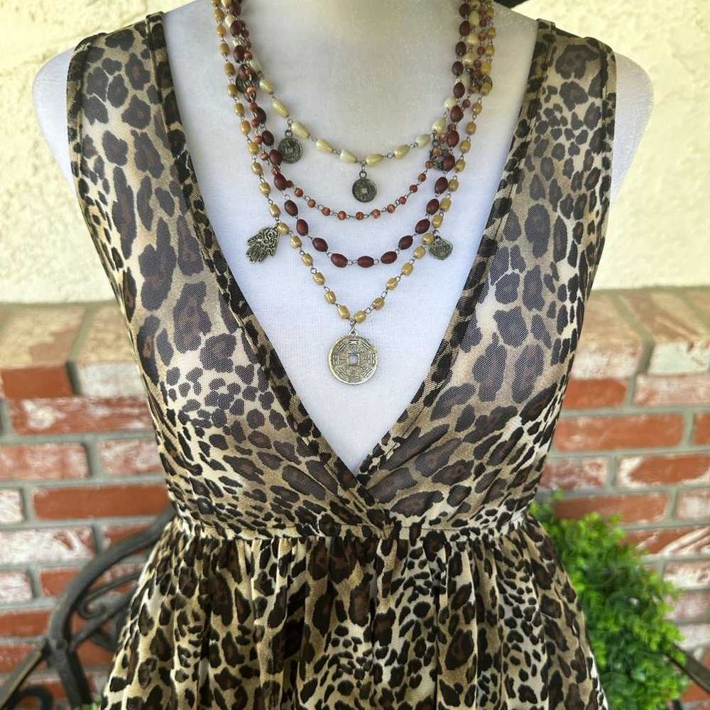 Love Culture Leopard Print Ruffle Dress; Sleevele… - image 2
