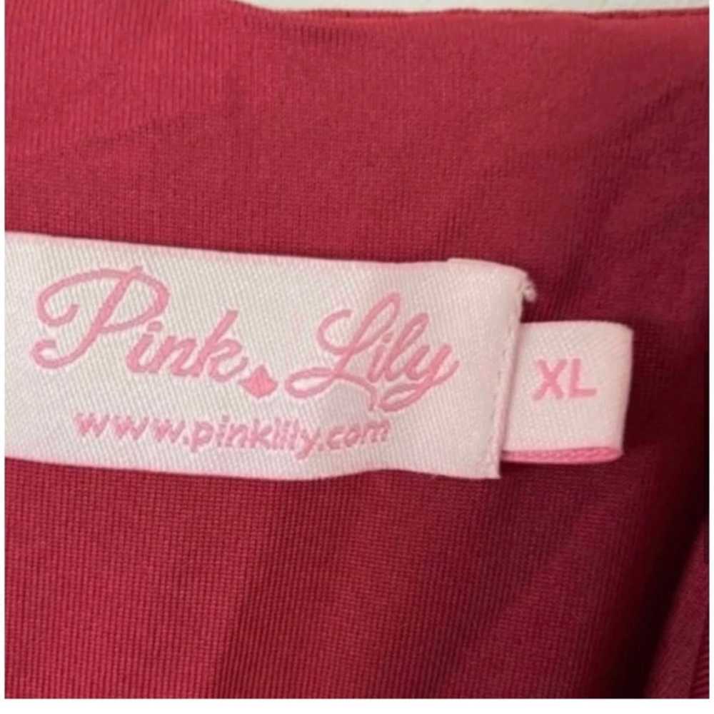 PINK LILY MAGENTA VELVET DRESS XL - image 9