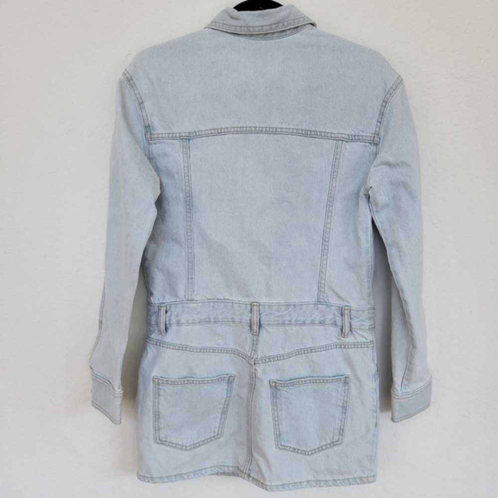 Zara | NWOT Denim Mini Shirt Dress Light Wash Siz… - image 2