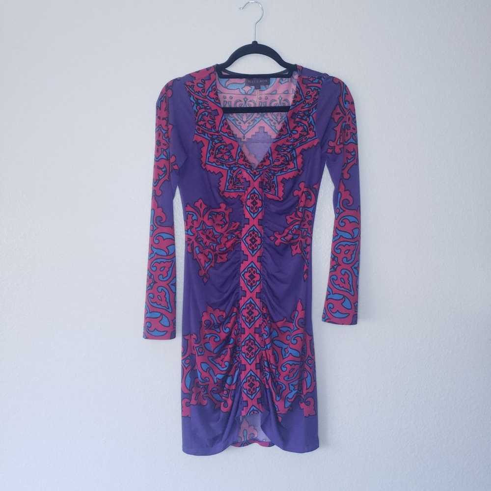 Hale Bob Purple Bodycon Mini Dress Size XS - image 1