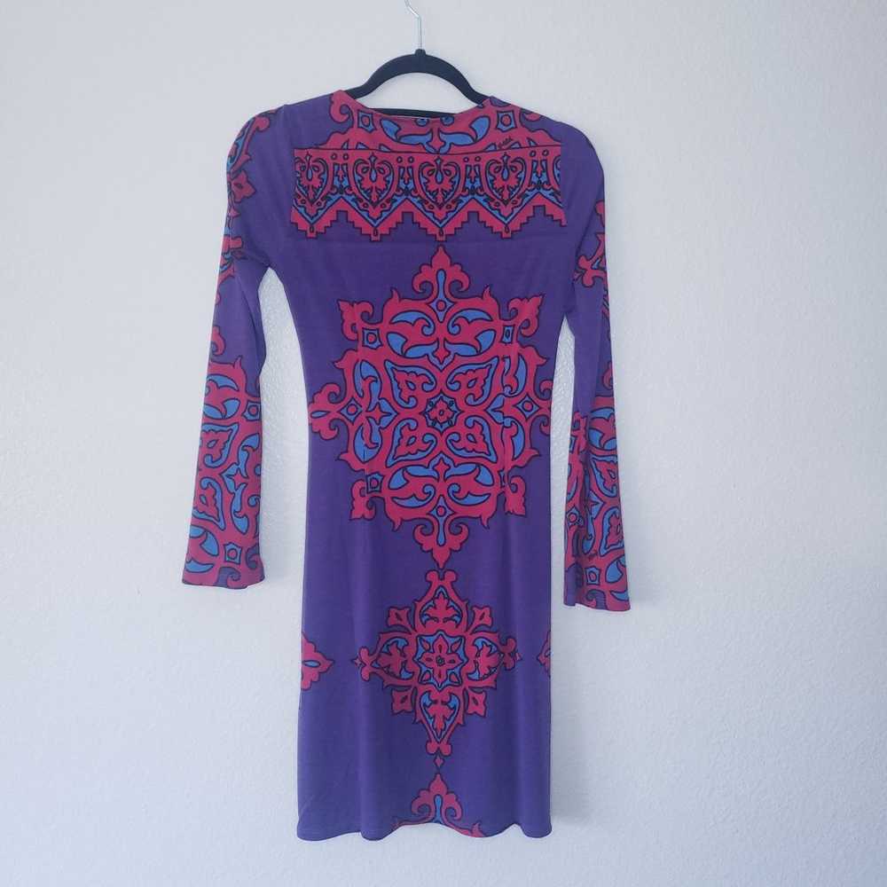 Hale Bob Purple Bodycon Mini Dress Size XS - image 4