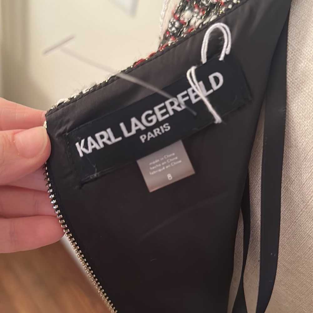 Karl Lagerfeld Womens Tweed Sleeveless Trumpet Dr… - image 6