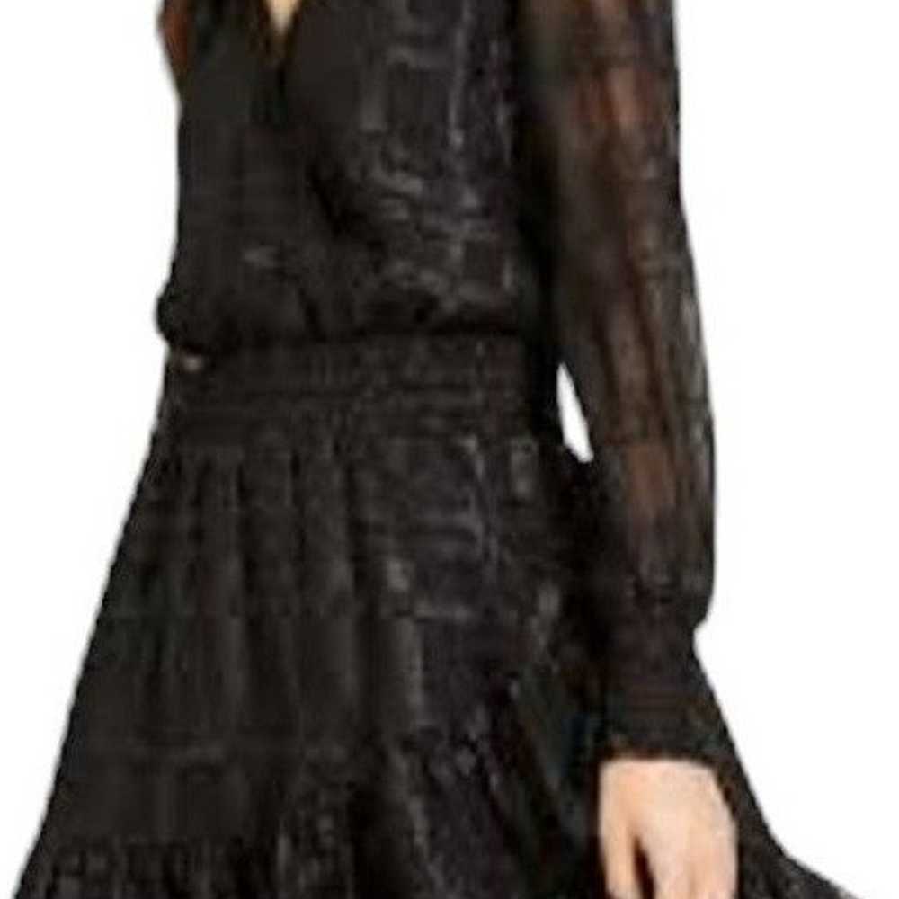 Michael Kors Women's Shiny Plaid Smocked Dress Bl… - image 1