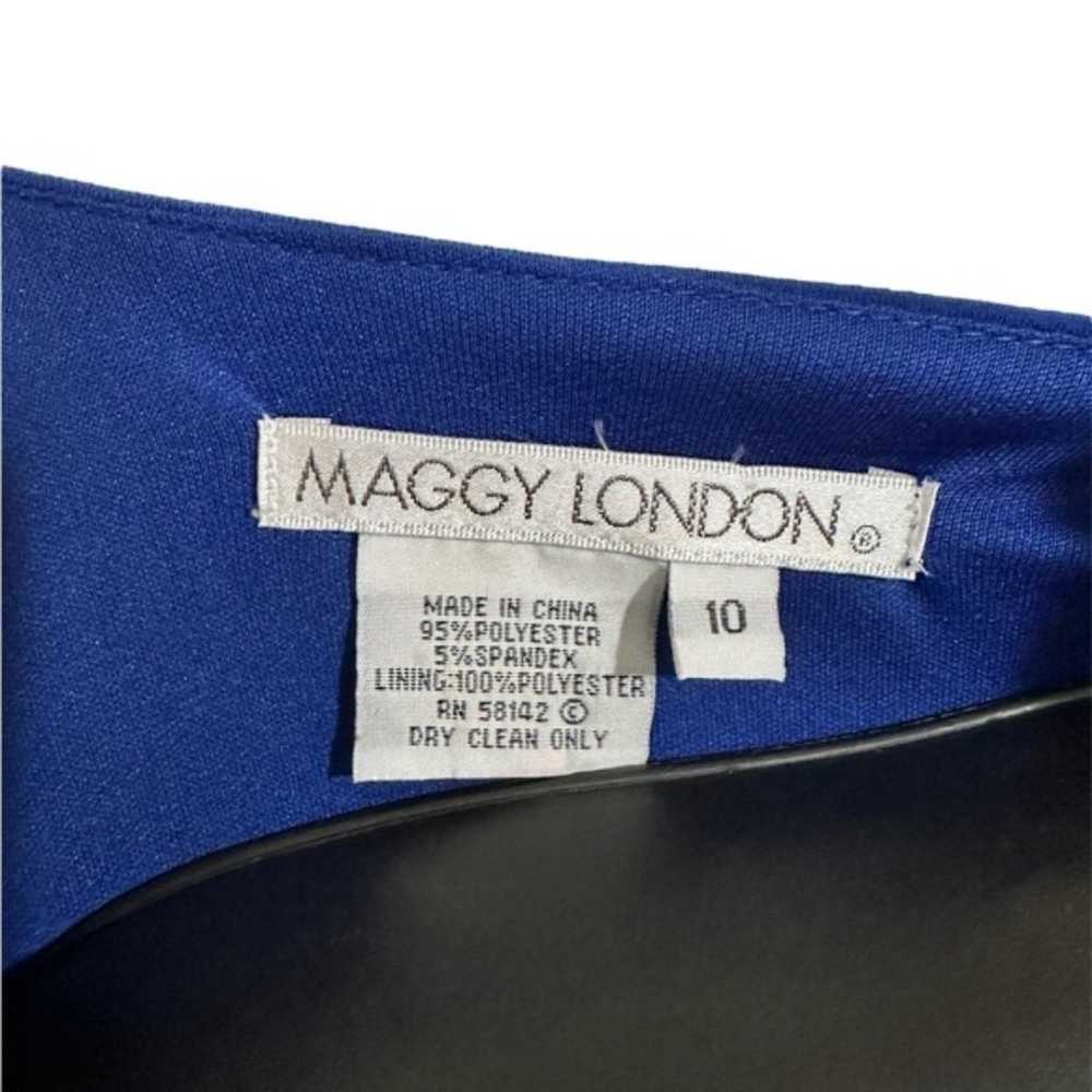 Maggy London Royal Blue Cap Sleeve Gathered V-Nec… - image 3