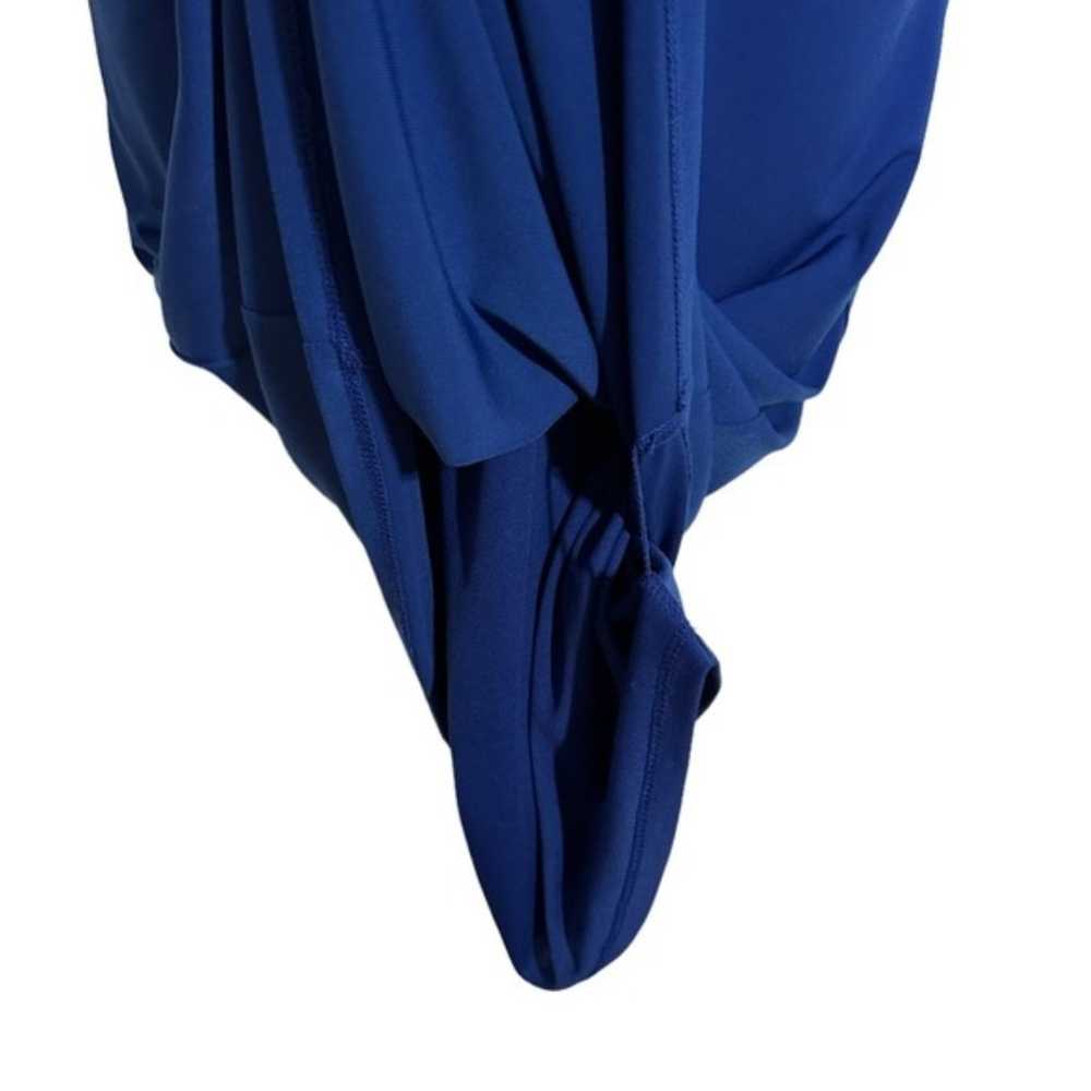 Maggy London Royal Blue Cap Sleeve Gathered V-Nec… - image 7