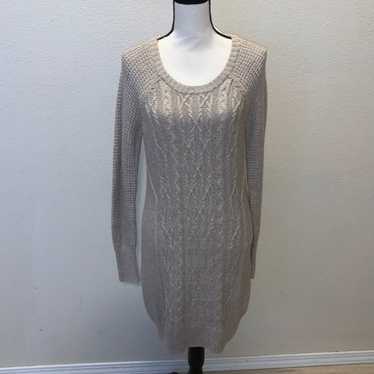 Ruby Moon beige wool blend cable knit sweater dres
