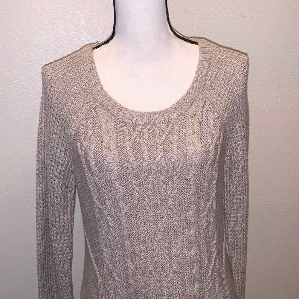 Ruby Moon beige wool blend cable knit sweater dre… - image 2