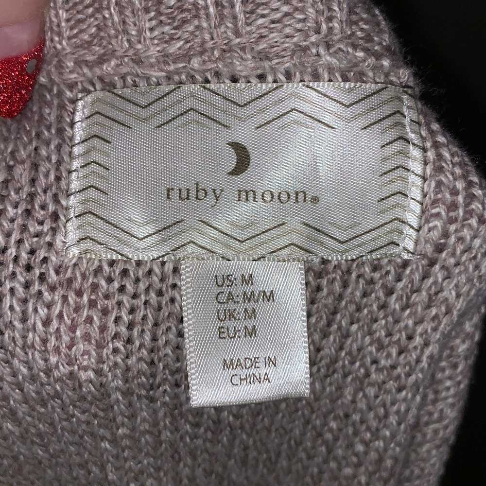 Ruby Moon beige wool blend cable knit sweater dre… - image 7