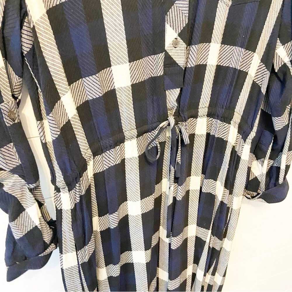 L.L Bean Signature | Blue Plaid Long Sleeve Dress… - image 6