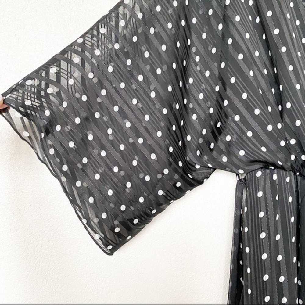 Allyson Black Shimmer Polka Dot Dress Size Small - image 5