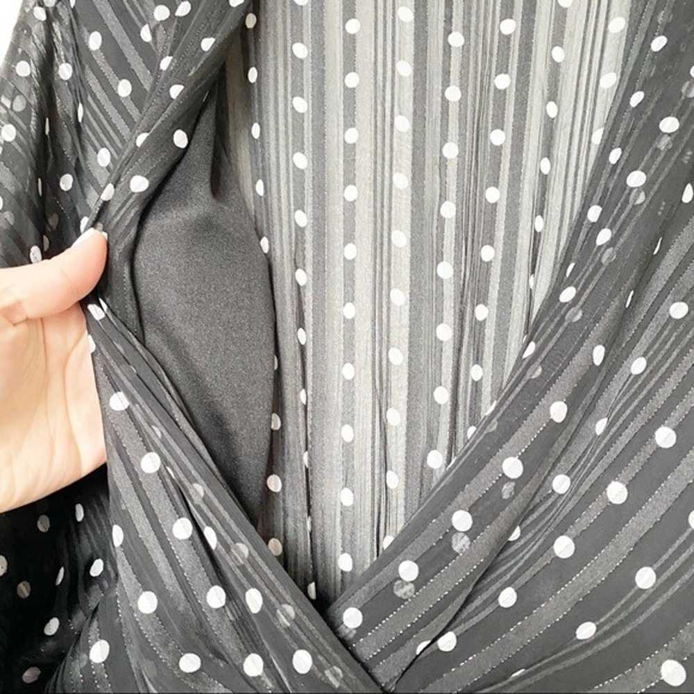Allyson Black Shimmer Polka Dot Dress Size Small - image 7