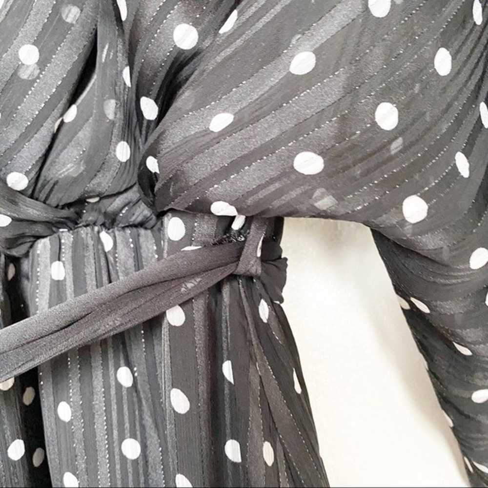 Allyson Black Shimmer Polka Dot Dress Size Small - image 8