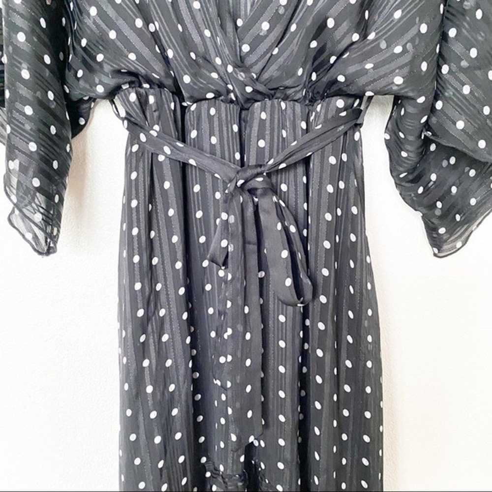 Allyson Black Shimmer Polka Dot Dress Size Small - image 9