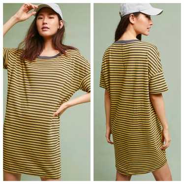 STATESIDE Mustard Striped T-Shirt Dress - image 1