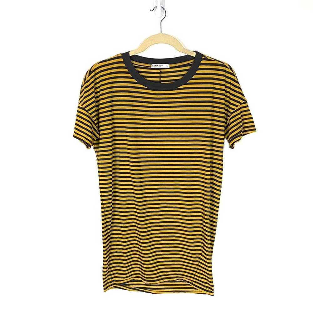 STATESIDE Mustard Striped T-Shirt Dress - image 3