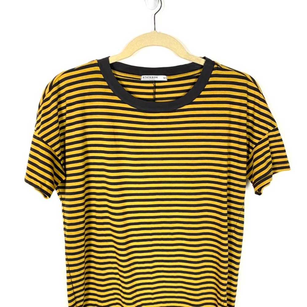 STATESIDE Mustard Striped T-Shirt Dress - image 5