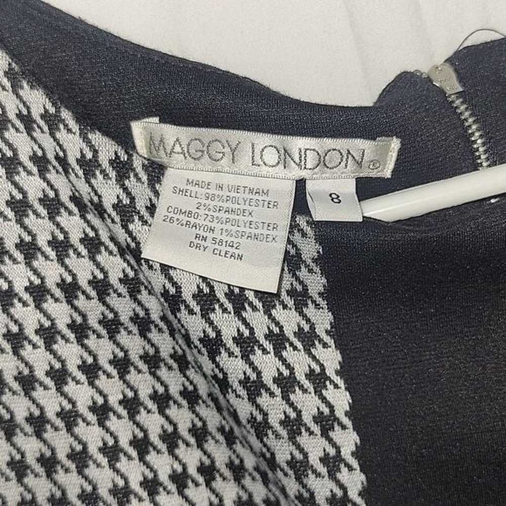 MAGGY LONDON WOMEN'S Black Houndstooth colorblock… - image 3