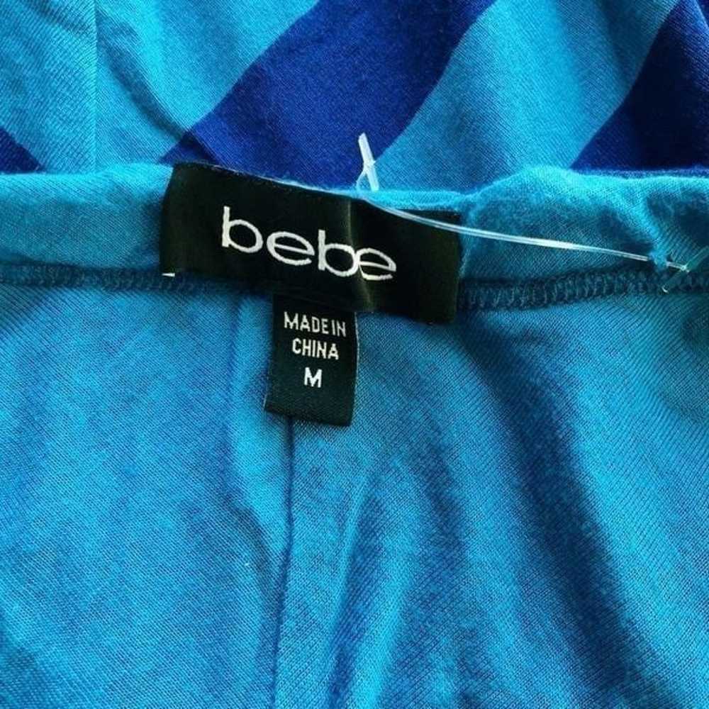 Bebe Blue Cut Out Chevron Halter Maxi Dress - image 6