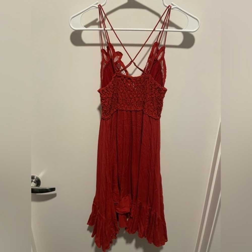 Free People Adella Lace Mini Dress Cherry Red Siz… - image 7